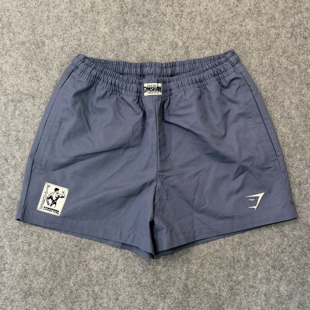 Gymshark Iron Blue Pumper 5" Oversized Cotton Athletic Shorts Men's Size Small